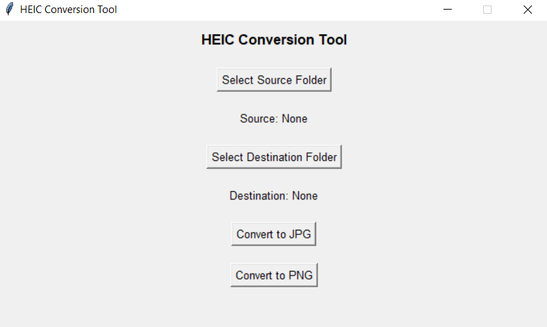 Screenshot of HEIC Conversion Tool Software